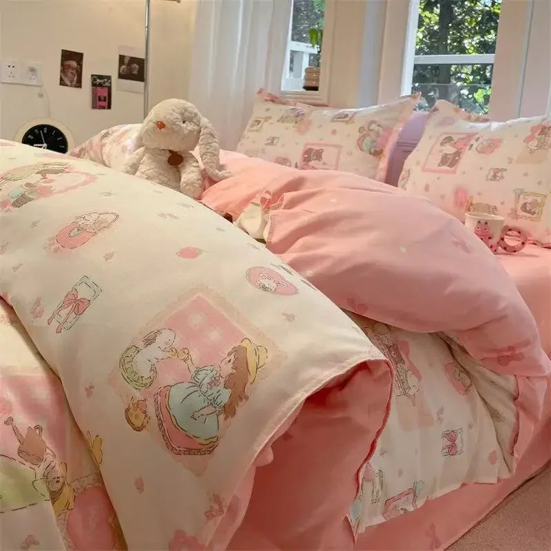 Korean Cute Girls Bedding Sets