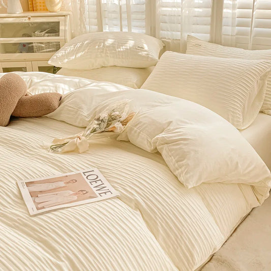 Seersucker Soft Comforter Cover Bedding Sets