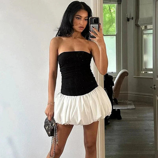 Sexy Slim Sleeveless Ruched Splice Club Party Dress - Venus Trendy Fashion Online