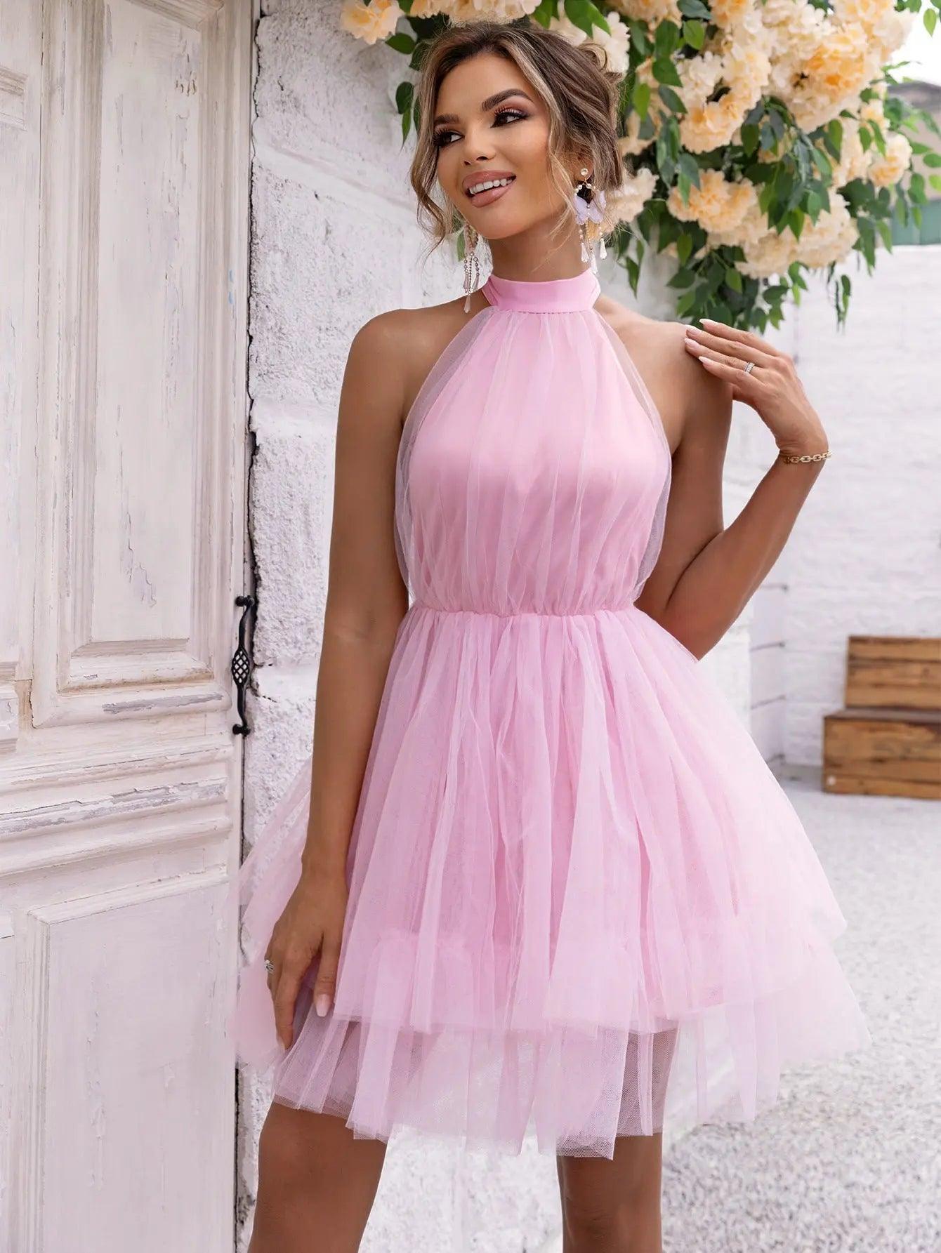 Sexy Mesh Hem Backless off Shoulder Dress - Venus Trendy Fashion Online