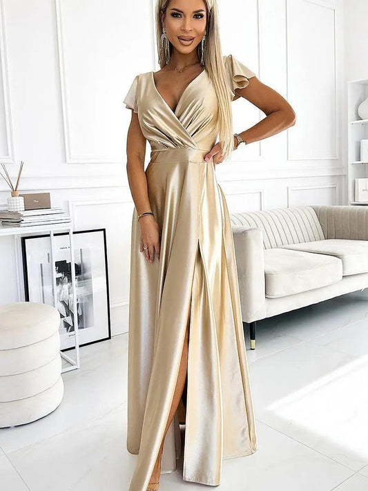 Sexy Popular Long Satin Maxi dress - Venus Trendy Fashion Online