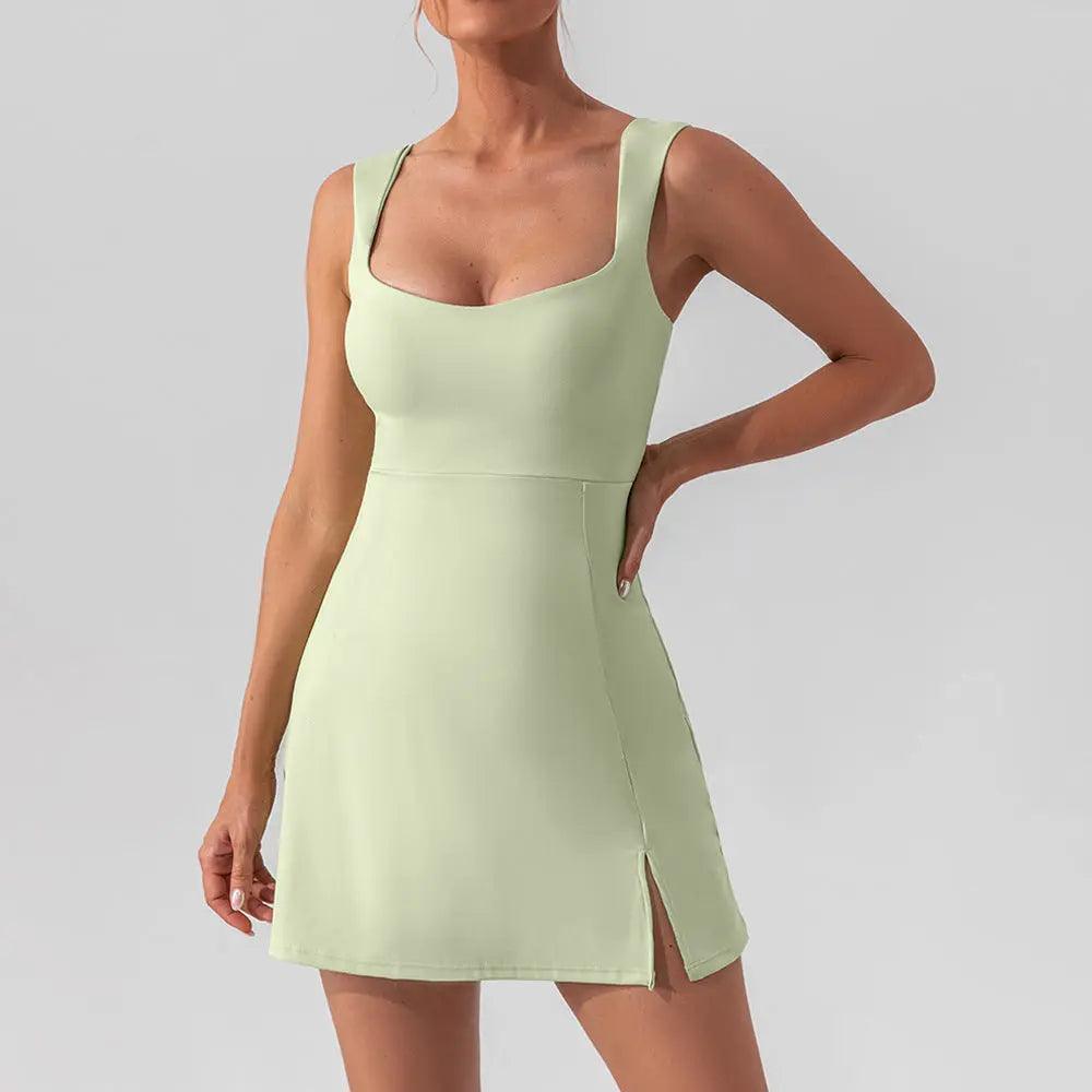 Sexy Sling Solid Color Yoga Tennis Lightweight Breathable Outdoor Golf Sports Dress Women - Venus Trendy Fashion Online