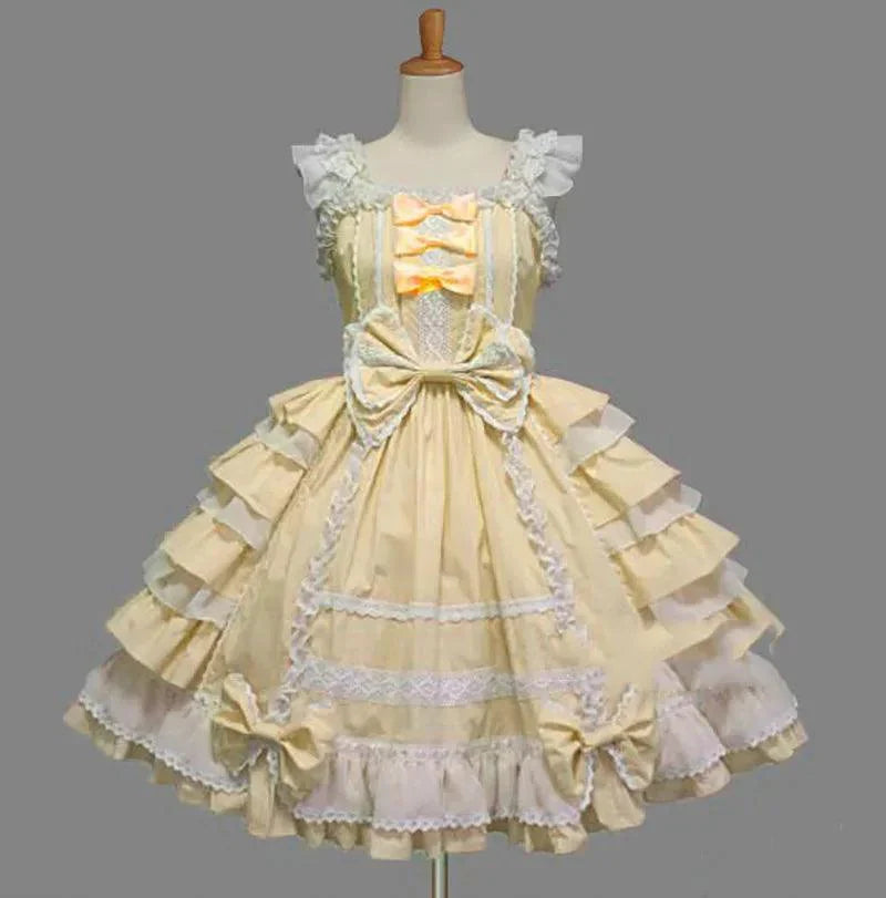 Women Alice Lolita Angel Pink Cotton Princess Dress - Venus Trendy Fashion Online