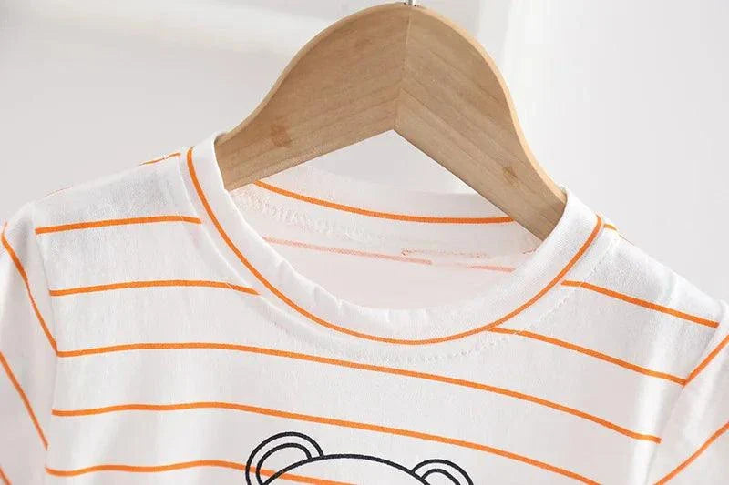 Summer Children Short Sleeve T-Shirt Overalls Set