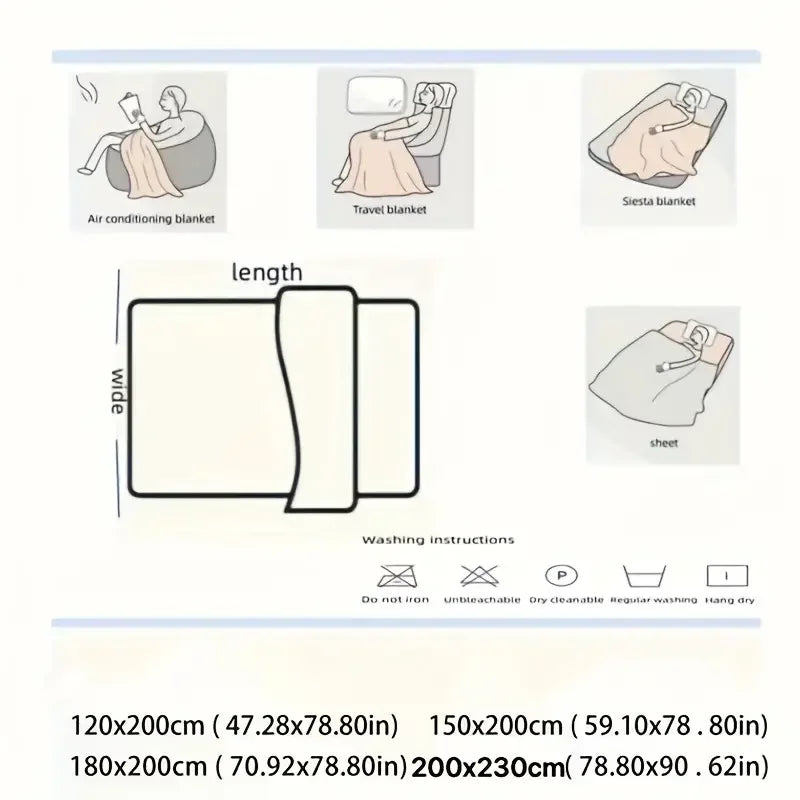 Light luxury Solid Color Multifunctional Blanket for Winter