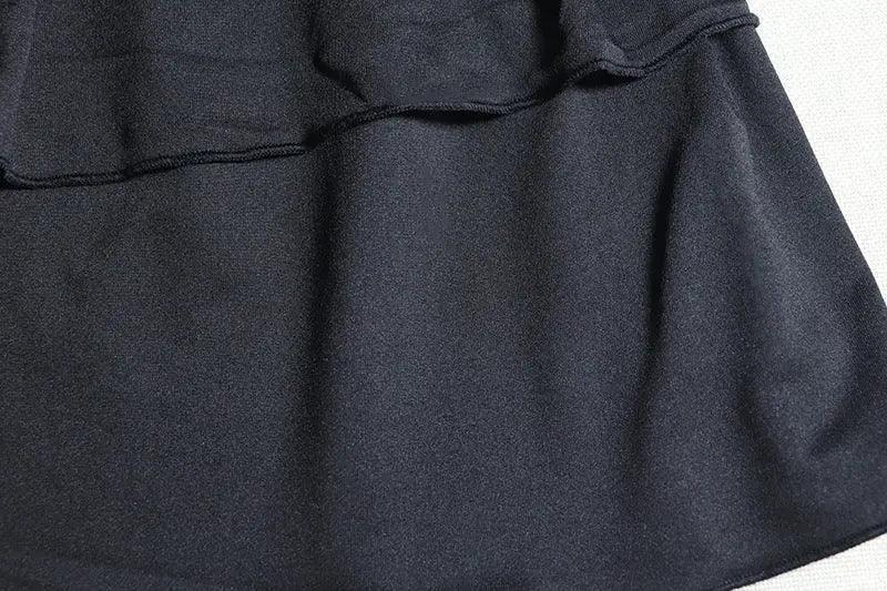 Solid Color Pleated Ruffle Sleeve Dress - Venus Trendy Fashion Online