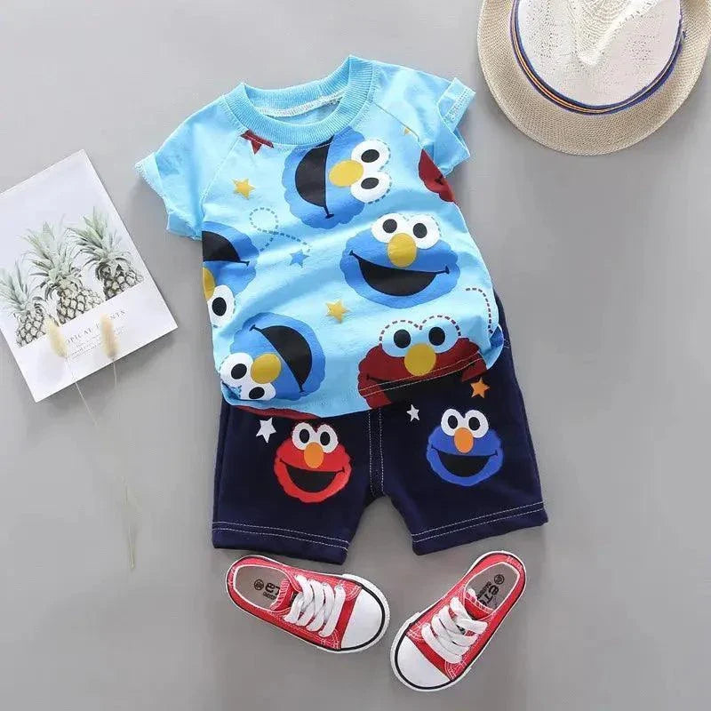 Summer Cotton T Shirt Shorts 2Pcs sets - Venus Trendy Fashion Online