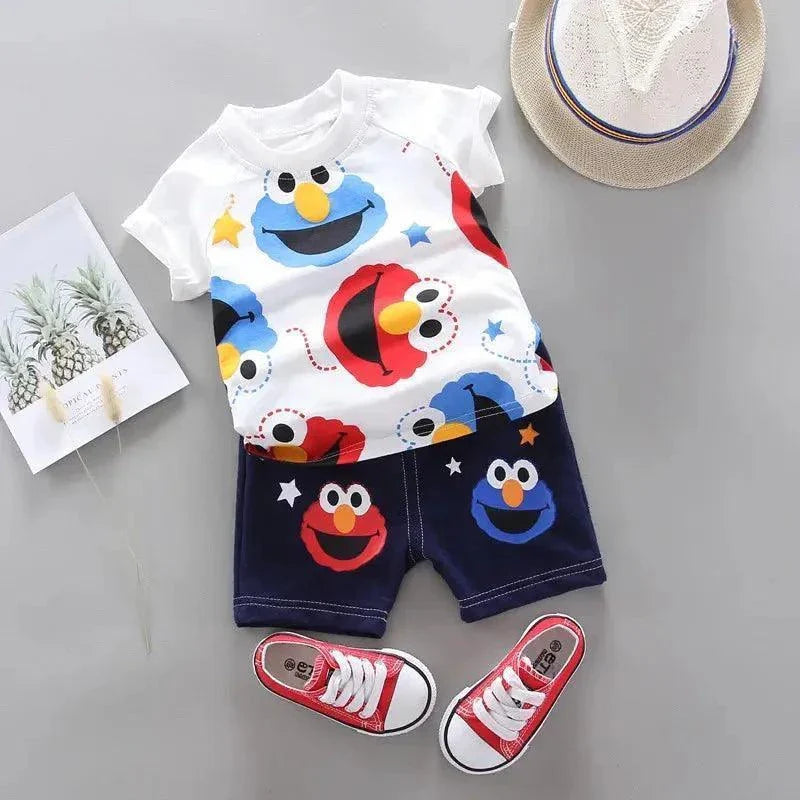 Summer Cotton T Shirt Shorts 2Pcs sets - Venus Trendy Fashion Online