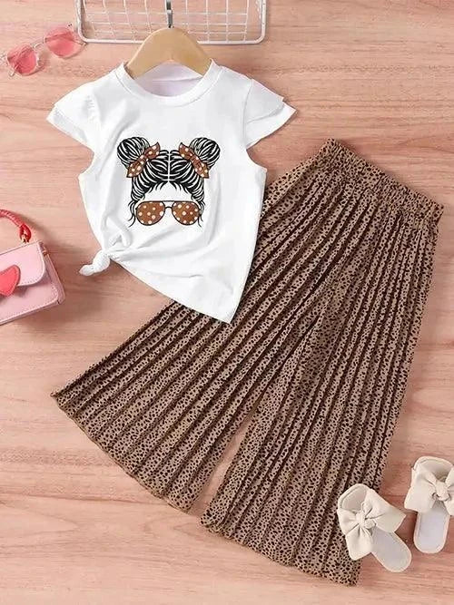 Summer Fashion Girl's Shirt and Pants Two Piece Set - Venus Trendy Fashion Online