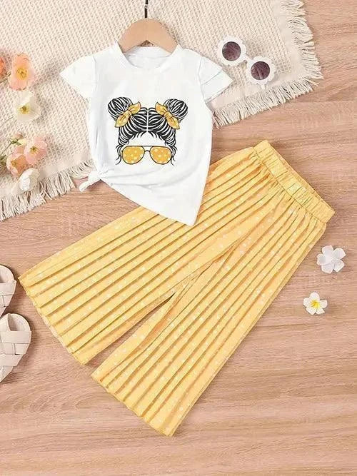 Summer Fashion Girl's Shirt and Pants Two Piece Set - Venus Trendy Fashion Online