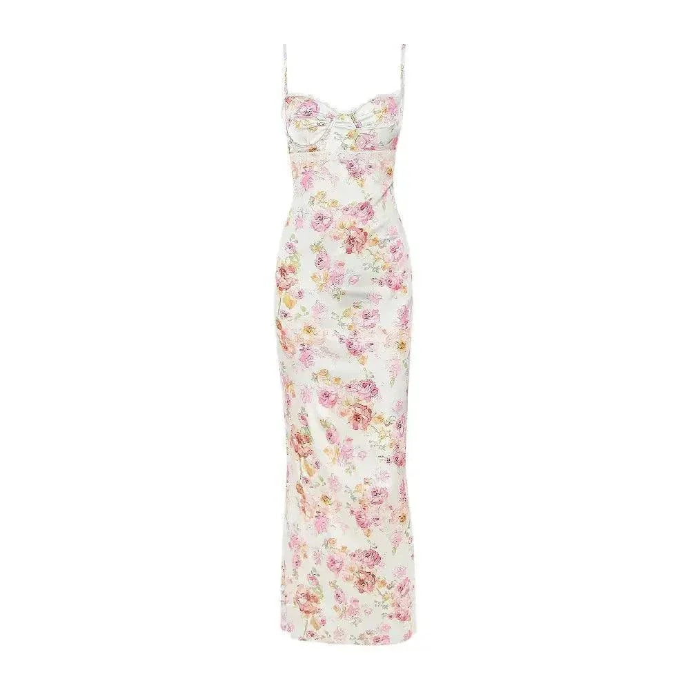 Summer Spaghetti Strap Floral Print Party Dresses - Venus Trendy Fashion Online