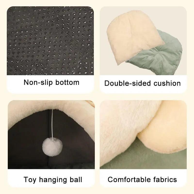 Sweet Cat Bed Warm Pet Basket Cozy Kitten Lounger Cushion Cat House - Venus Trendy Fashion Online