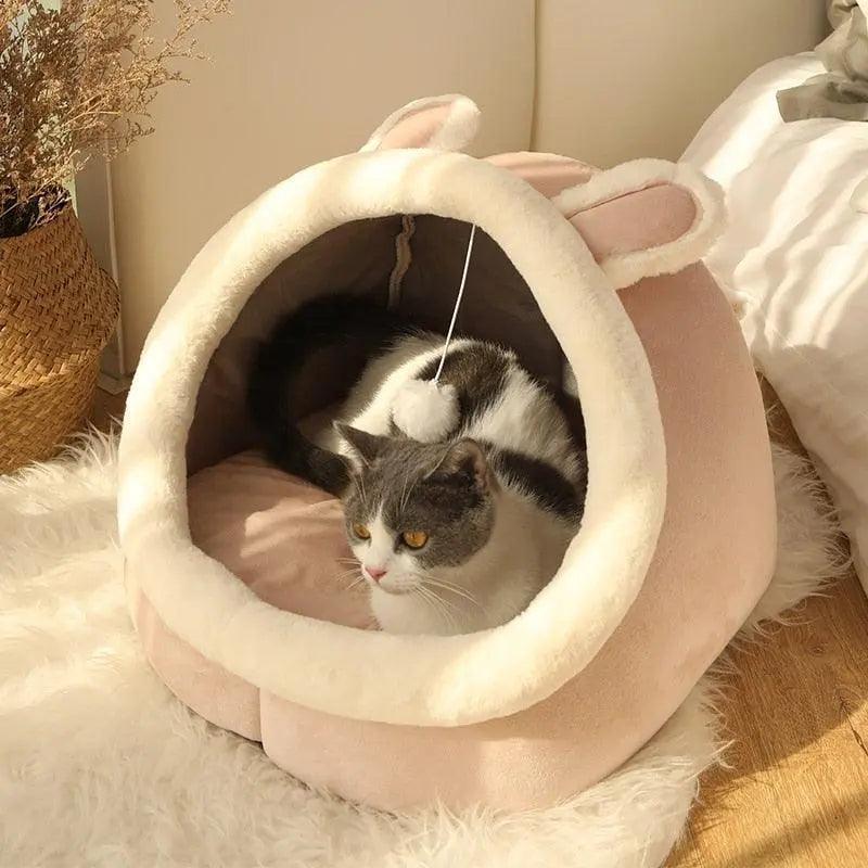 Sweet Cat Bed Warm Pet Basket Cozy Kitten Lounger Cushion Cat House - Venus Trendy Fashion Online