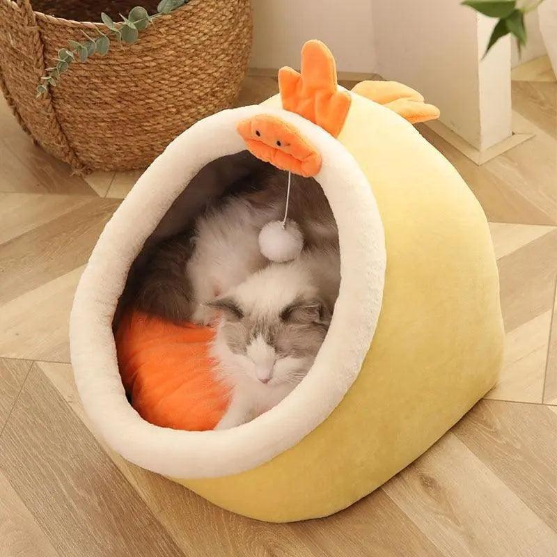 Sweet Cat Bed Warm Pet Basket Cozy Kitten Lounger Cushion Cat House - Venus Trendy Fashion Online