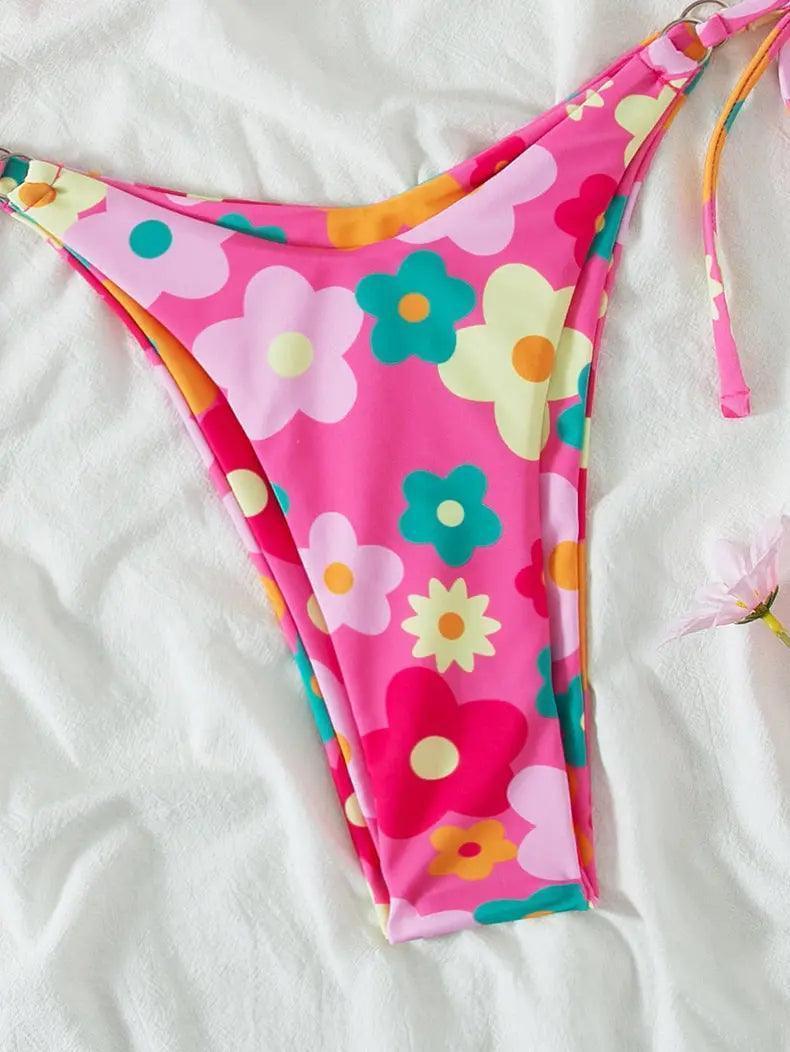Swimsuit Women Summer Tube Top Sexy Bikini Fresh Printed Bikini Swimsuit - Venus Trendy Fashion Online