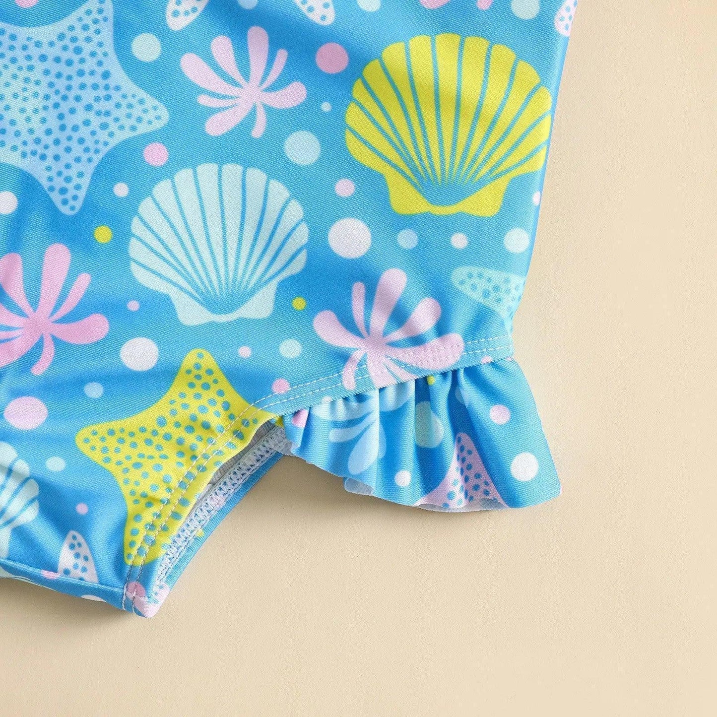 Toddlers Newborn Baby Fashion Girls Cute Shell Printed Sleeveless Swimwear - Venus Trendy Fashion Online