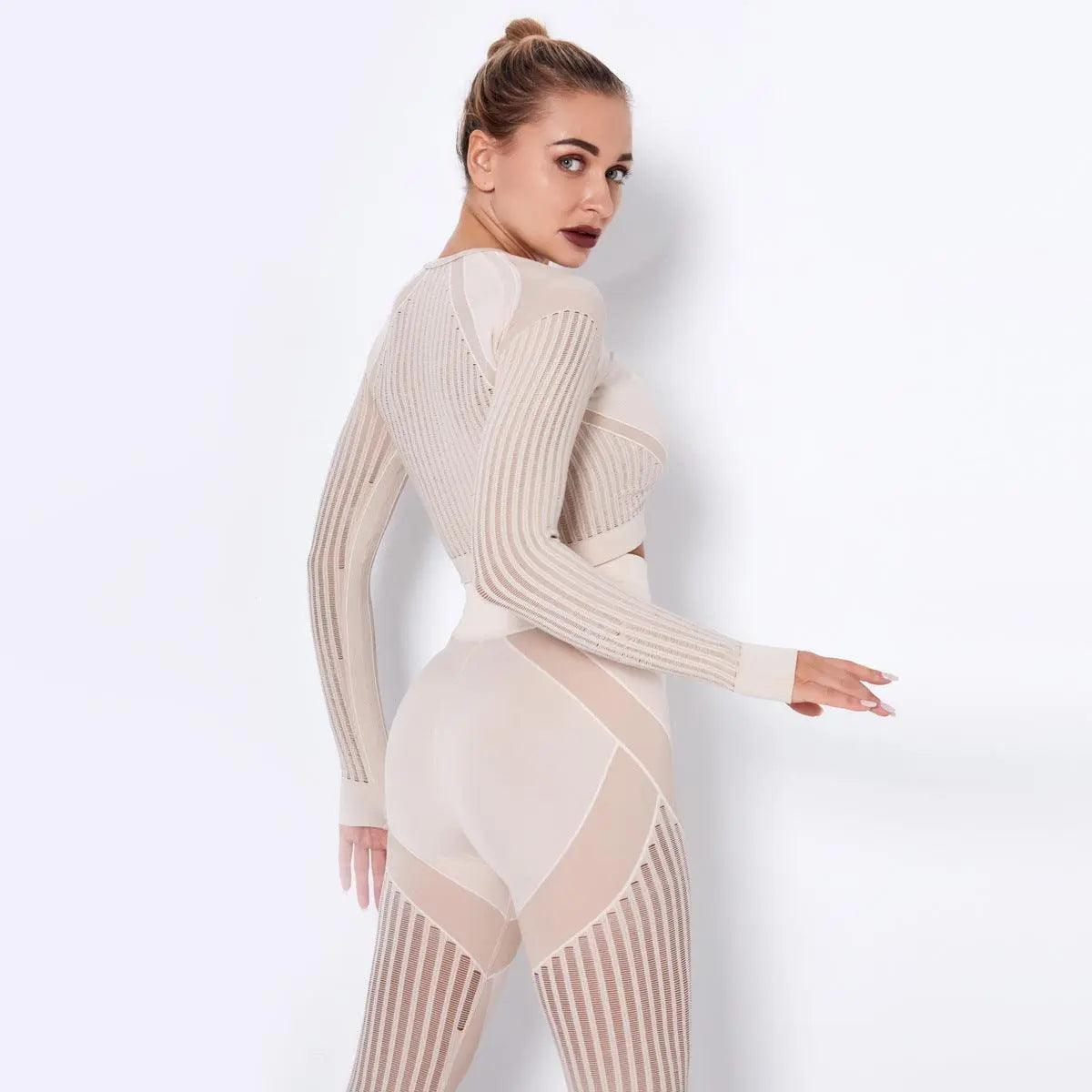 Top Quick-Drying Running Yoga Clothes Seamless Workout Long Sleeve - Venus Trendy Fashion Online