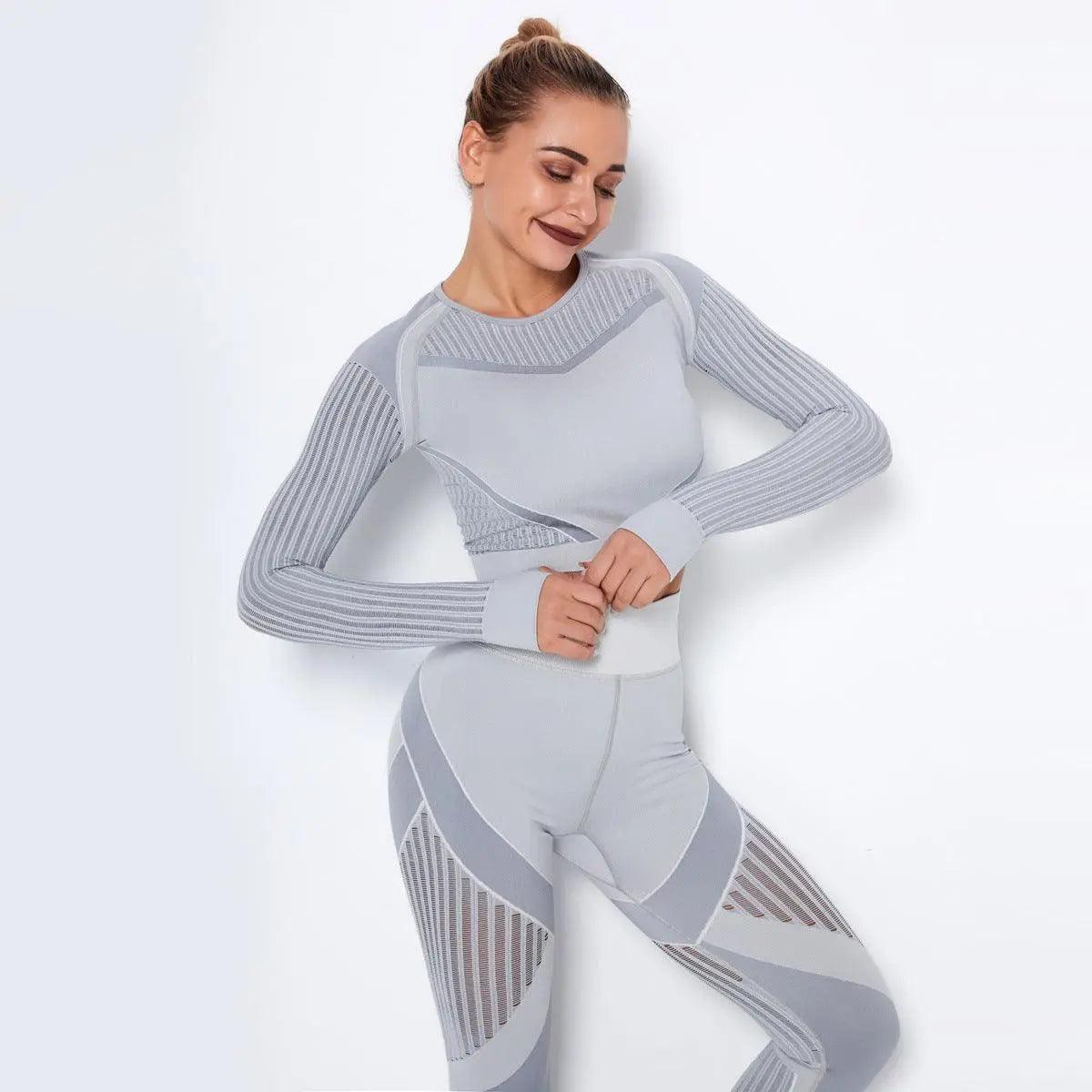 Top Quick-Drying Running Yoga Clothes Seamless Workout Long Sleeve - Venus Trendy Fashion Online