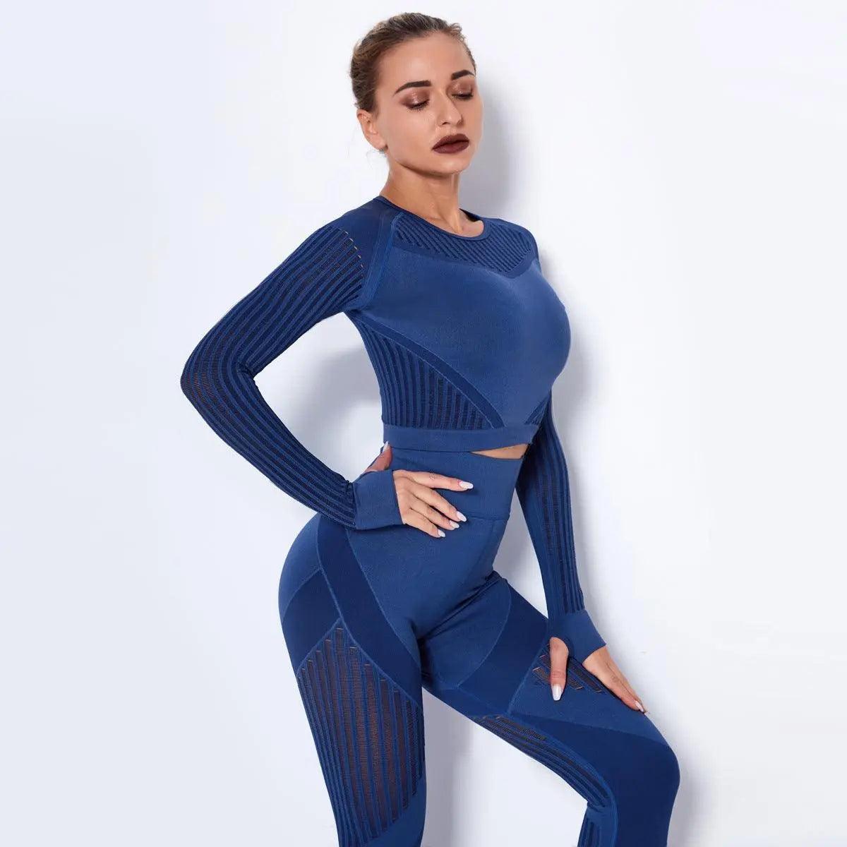 Top Quick-Drying Running Yoga Clothes Seamless Workout Long Sleeve - Venus Trendy Fashion Online