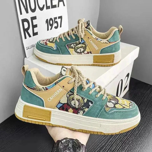 Trendy Lace-up Bear Skate Shoes - Venus Trendy Fashion Online