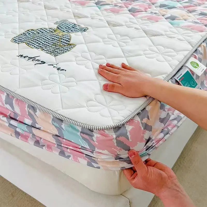 Waterproof Thicken Mattress Protector Skin-Friendly Fitted Bed Cover - Venus Trendy Fashion Online