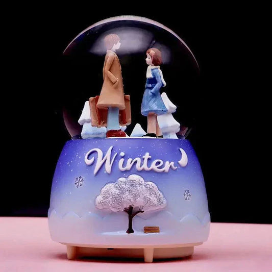 Crystal Ball Couple Music Box Resin Crafts Decoration - Venus Trendy Fashion Online