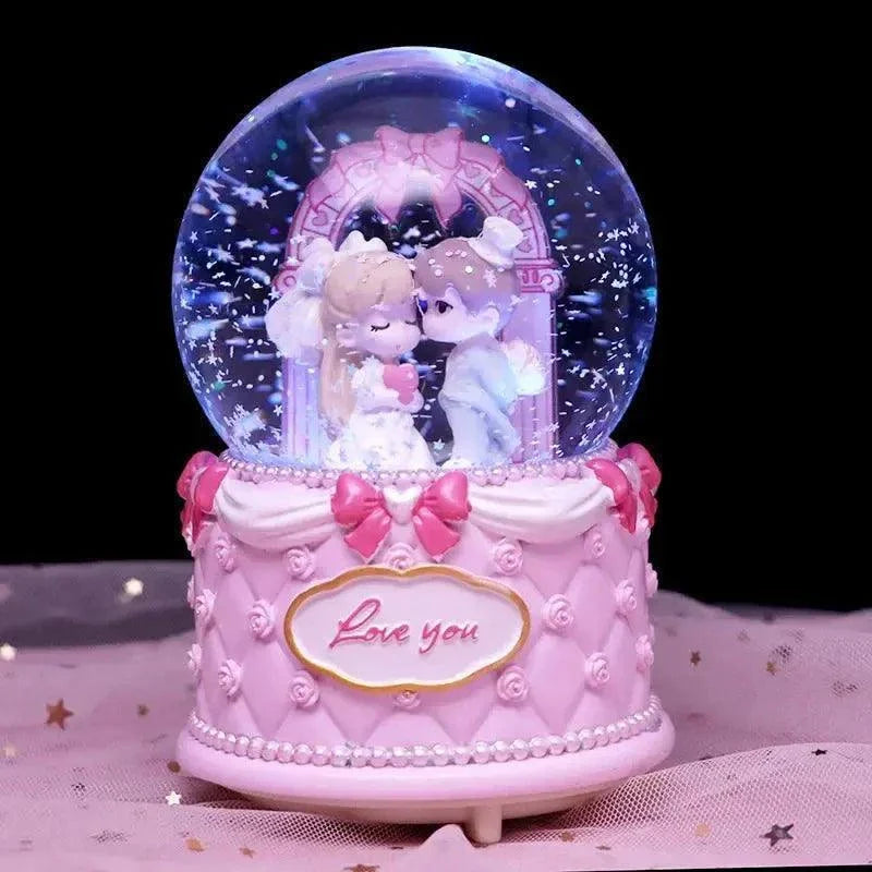 Crystal Ball Couple Music Box Resin Crafts Decoration - Venus Trendy Fashion Online