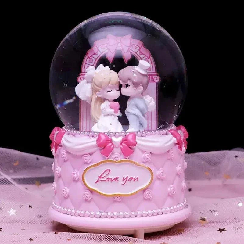 Crystal Ball Couple Music Box Resin Crafts Decoration - Venus Trendy Fashion Online