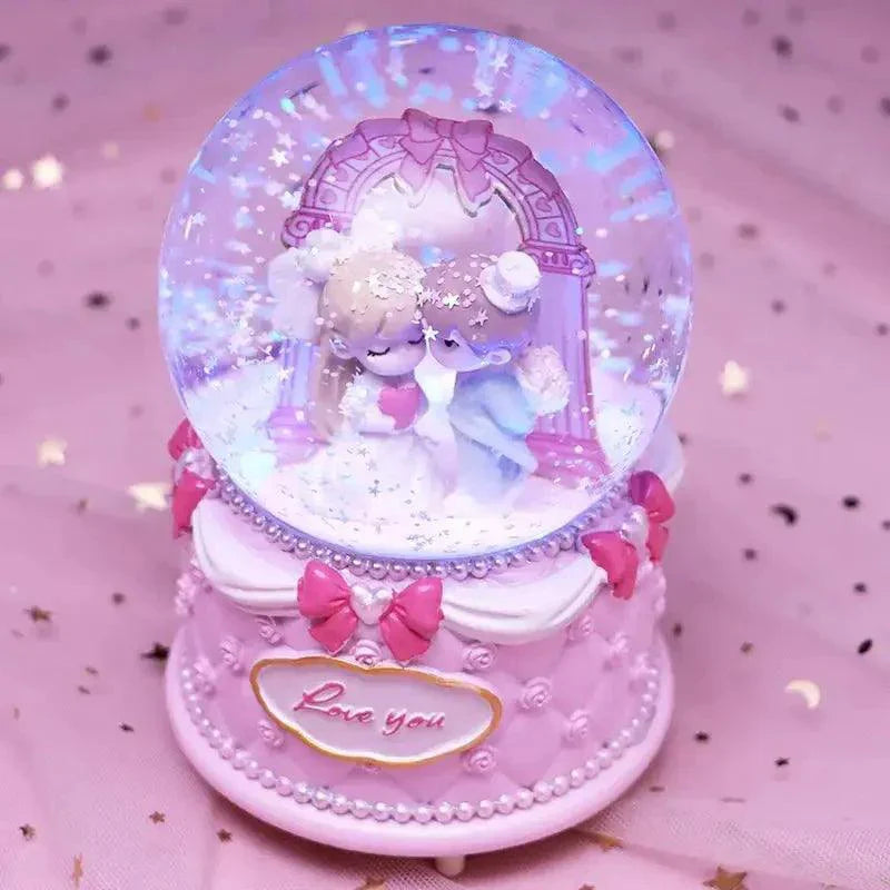 Crystal Ball Couple Music Box Resin Crafts Decoration - Venus Trendy Fashion Online