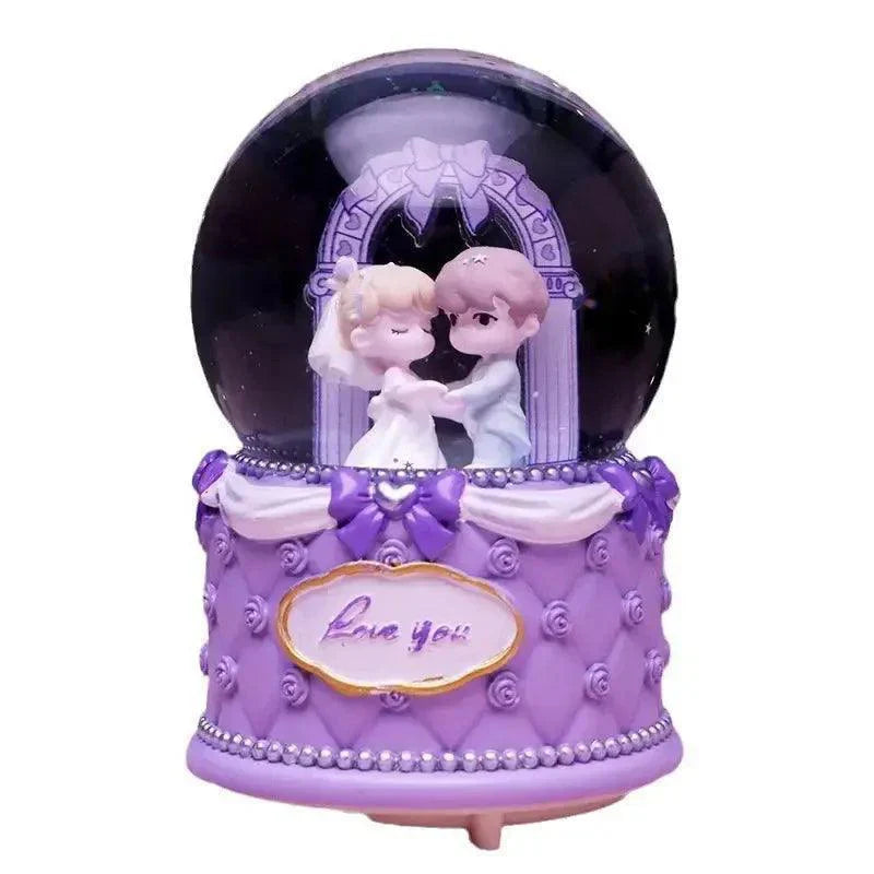 Crystal Ball Couple Music Box Resin Crafts Decoration - Venus Trendy Fashion Online