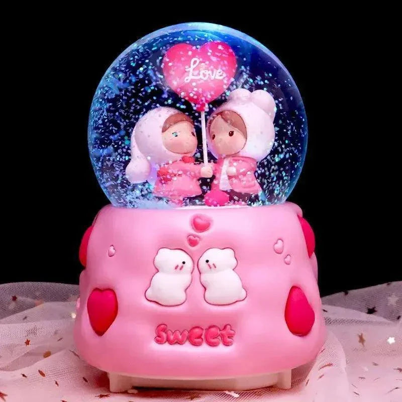 Crystal Ball Couple Music Box Resin Crafts Decoration - Venus Trendy Fashion Online