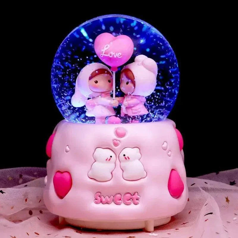 Crystal Ball Couple Music Box Resin Crafts Decoration - Venus Trendy Fashion Online