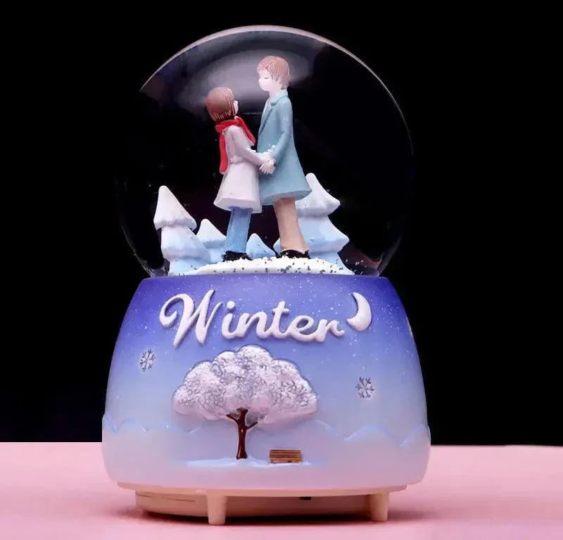 Crystal Ball Couple Music Box Resin Crafts Decoration - Venus Trendy Fashion Online