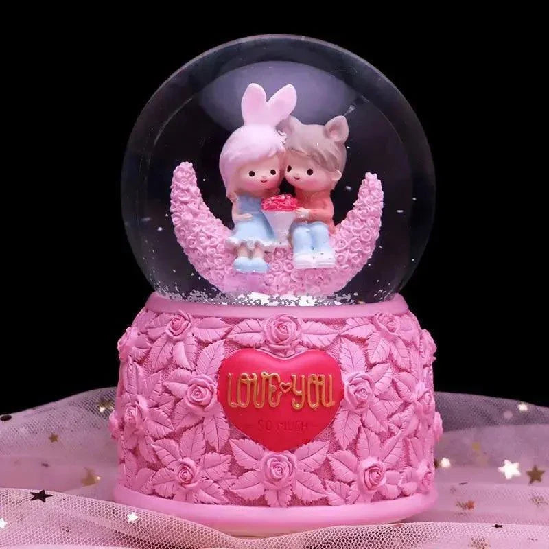 Crystal Ball Couple Music Box Resin Crafts Decoration - Venus Trendy Fashion Online