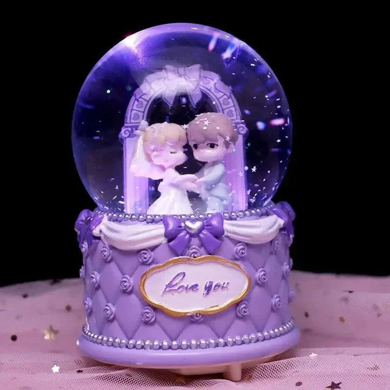 Crystal Ball Couple Music Box Resin Crafts Decoration - Venus Trendy Fashion Online