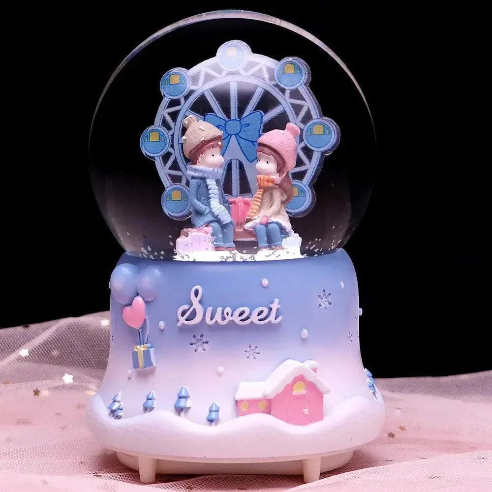 Crystal Ball Couple Music Box Resin Crafts Decoration - Venus Trendy Fashion Online