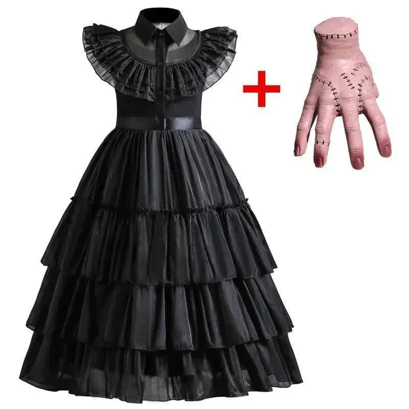 Wednesday Girl Costume for Carnival Halloween Black Events Cosplay Dress - Venus Trendy Fashion Online