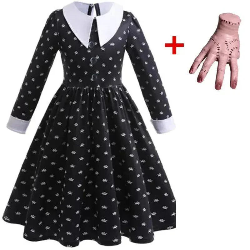 Wednesday Girl Costume for Carnival Halloween Black Events Cosplay Dress - Venus Trendy Fashion Online