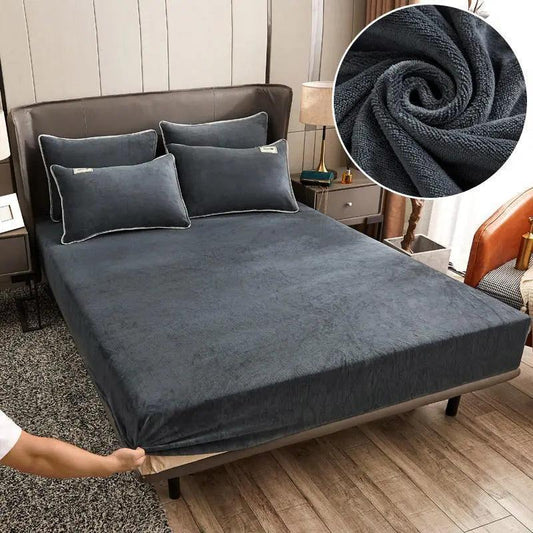 Winter Plush Elastic Fitted Bed Sheet - Venus Trendy Fashion Online