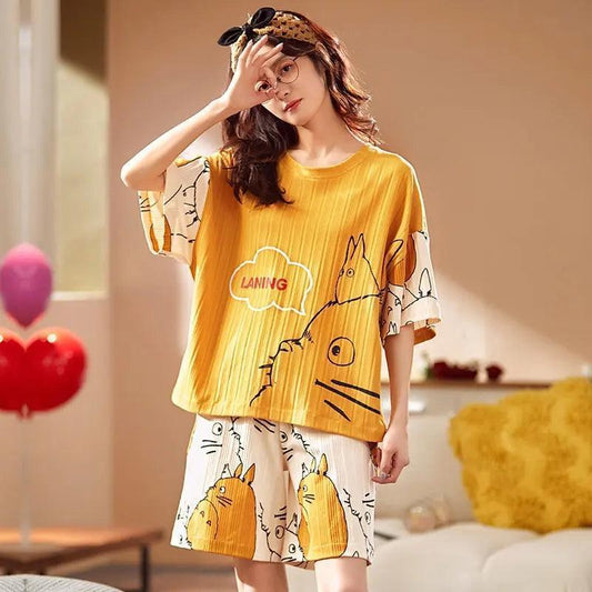 Women Cartoon Pajamas Sets short sleeve - Venus Trendy Fashion Online