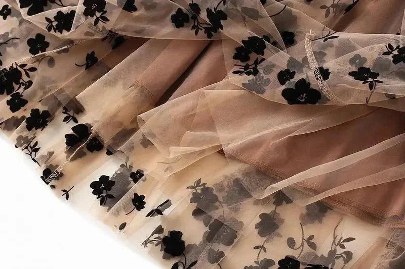 Women Elegant Floral Tulle Skirts - Venus Trendy Fashion Online