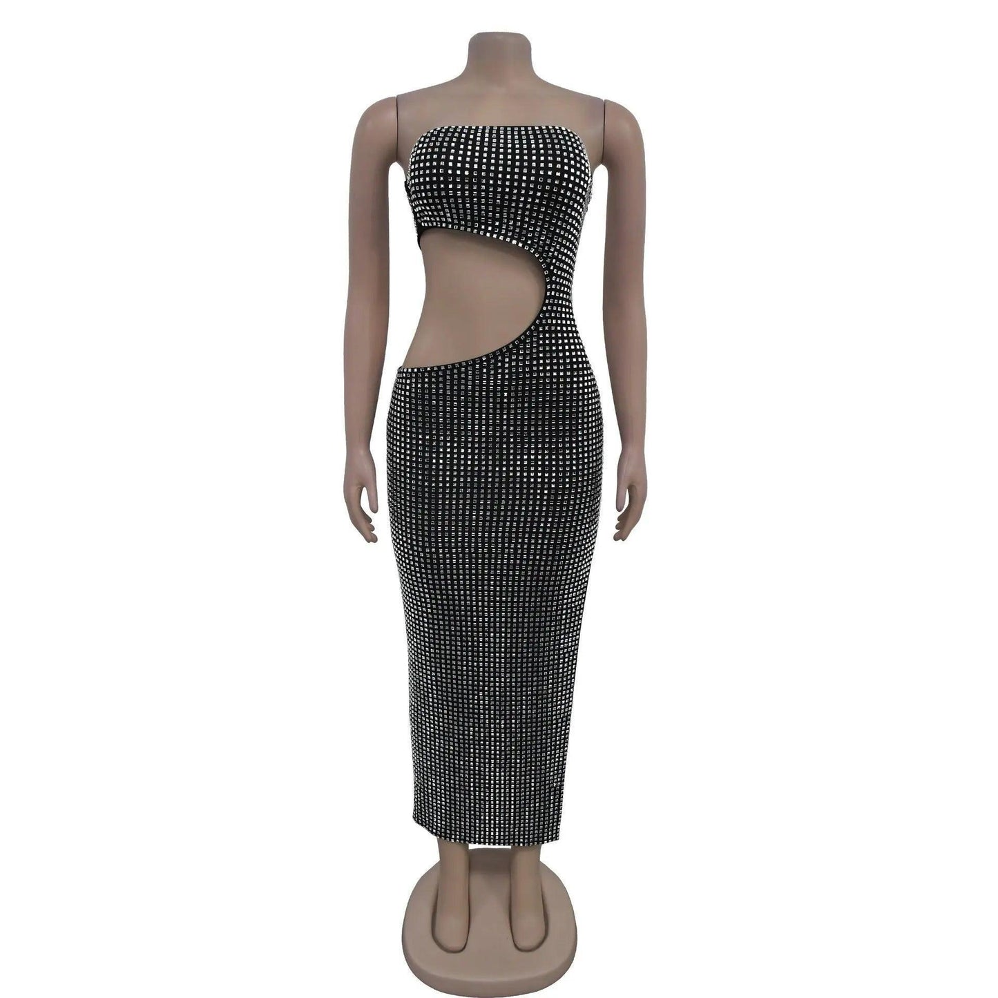 Women Wear Drilling Split Dress Maxi Dress - Venus Trendy Fashion Online