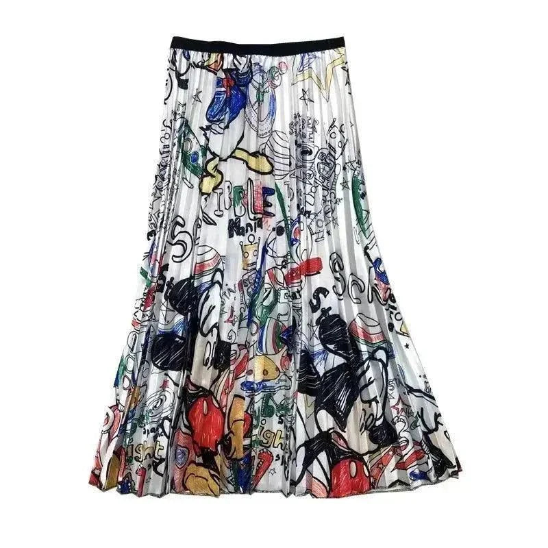 Women's Cartoon Printed Midi Long Skirts - Venus Trendy Fashion Online