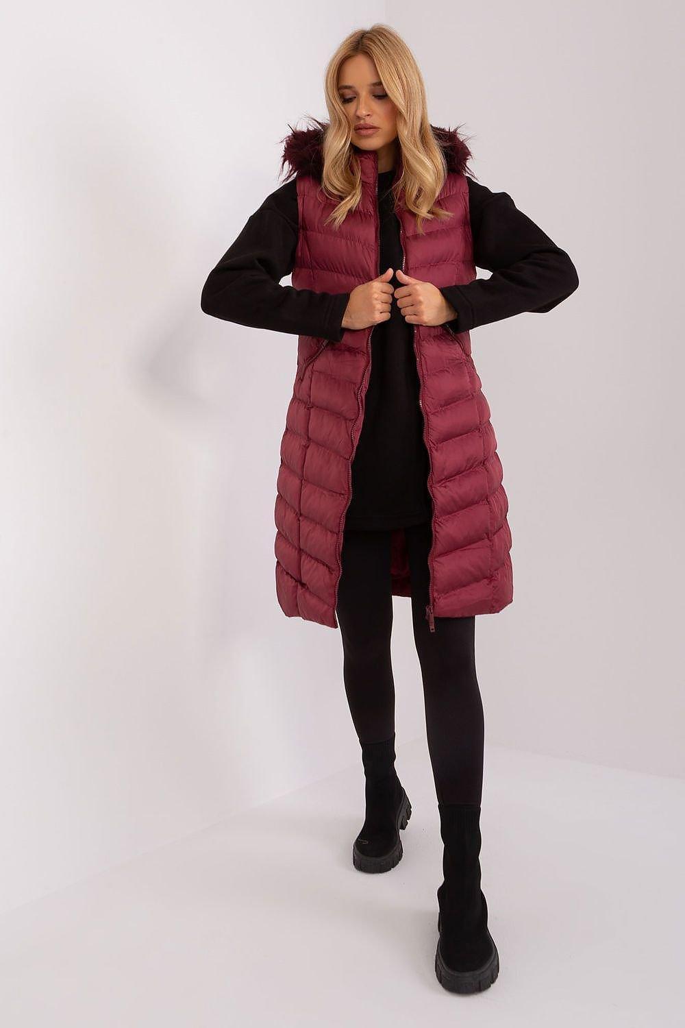 Fashionable Down Long Zippered Vest - Venus Trendy Fashion Online