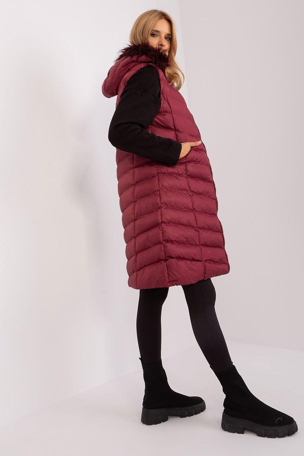Fashionable Down Long Zippered Vest - Venus Trendy Fashion Online