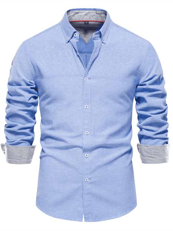 Men's casual versatile fashion solid color long-sleeved top - Venus Trendy Fashion Online
