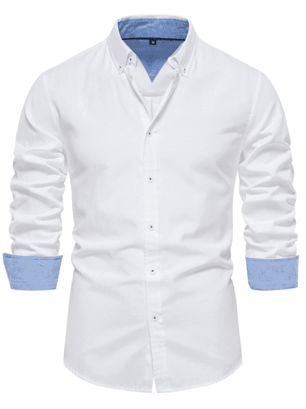 Men's casual versatile fashion solid color long-sleeved top - Venus Trendy Fashion Online