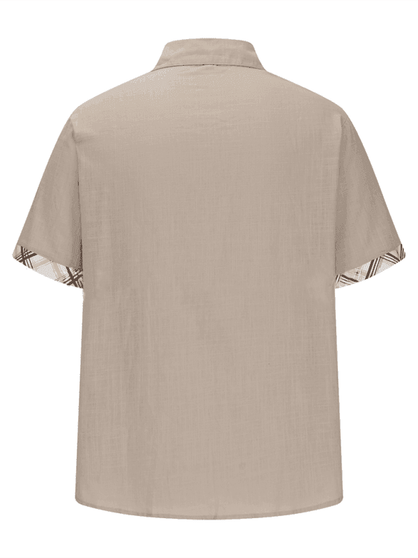 Men's Vacation Shirt Short Sleeve Contrast Lapel Shirt - Venus Trendy Fashion Online