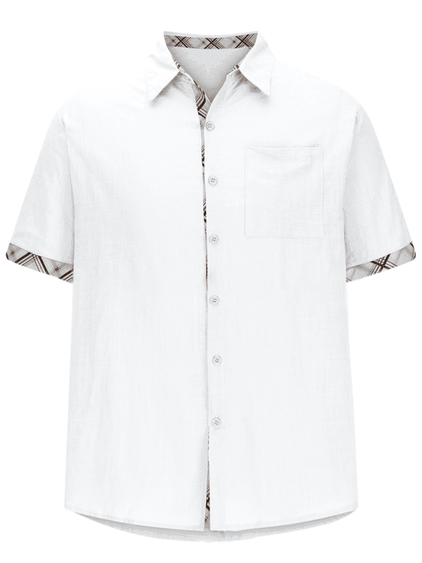 Men's Vacation Shirt Short Sleeve Contrast Lapel Shirt - Venus Trendy Fashion Online