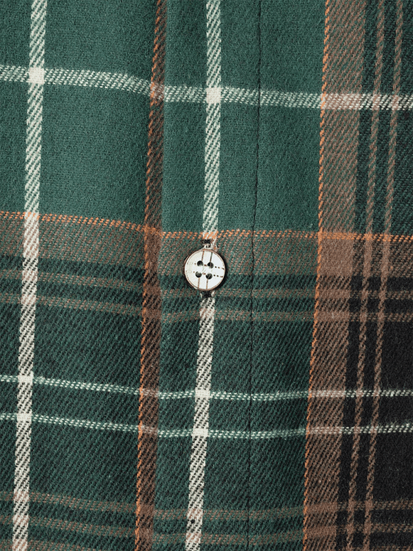 Men's brushed thin plaid long-sleeved casual shirt - Venus Trendy Fashion Online